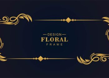 Gold floral artistic frame design 1311309 Vector Art at Vecteezy